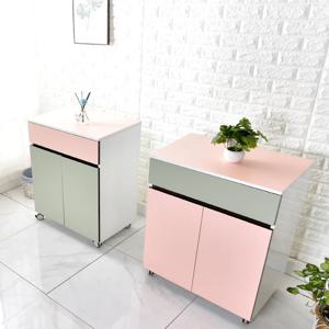 LPM파스텔 서랍도어 조리대 보조테이블 보조식탁 미니홈바 홈카페 아일랜드식탁 1인 2인