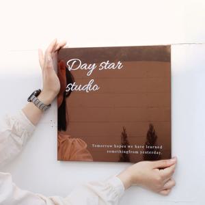 스텔라 로즈골드유광 프리미엄절곡 미니간판 셀프 메탈 금속 스텐 카페 매장 현판 명판