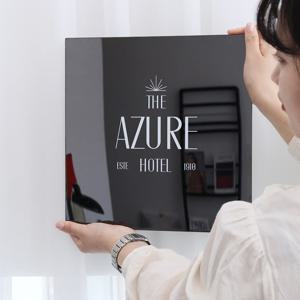 스텔라 블랙유광 미드플로팅 카페현판 미니간판 금속 메탈 미러 매장 가게 포토존 명판