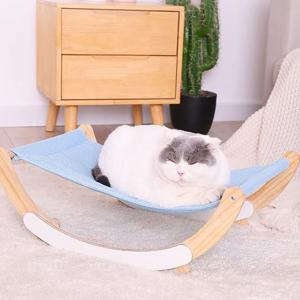고양이 반원형 원목 아늑 해먹 침대