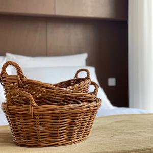 마르쉐바스켓 라탄바구니 라틴 원형 손잡이 빵 과일 홍등 바구니