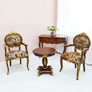 엘라 엔틱 원목 2인 부부 티테이블 세트 테이블+의자2