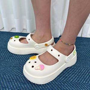 경량통굽샌들 여성 통굽샌들 아쿠아슈즈 여름슬리퍼 2color