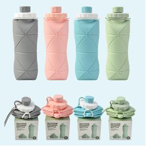 [해외] 1+1 간편 수납가능 접이식 실리콘 텀블러 포켓 600ml