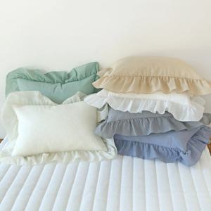 솔리드 에어워싱 시어서커 프릴 여름 베개커버 6colors