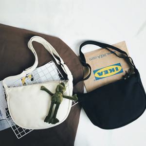 하프 남녀공용 캔버스백 크로스백 무지가방 에코백