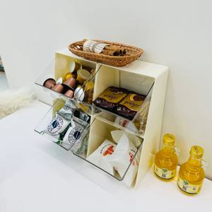 캡슐 정리함 홈카페 탕비실 커피 티백 2단 아크릴 보관함