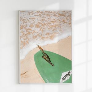 2+1 여름 바다 해변 서핑 풍경 사진 대형 인테리어 포스터 액자 Green board