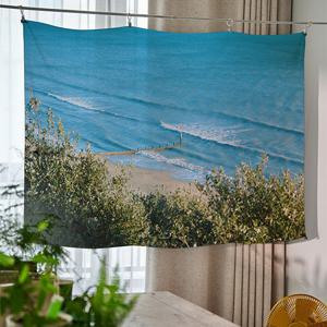 Summer Day1 새틴 패브릭포스터 자연스러운 광택 대형 쉬폰 바다 가리개커튼