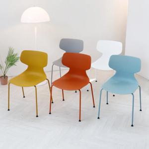 1+1 터피체어 플라스틱 인테리어 식탁의자 (다리선택 크롬/컬러) 5color