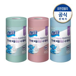 THE 버블 항균 수세미 40매x3팩