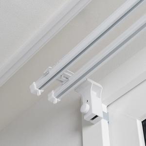 무타공 안뚫어고리 이중레일 블라인드겸용 브라켓형 못없이 설치형 (2개)