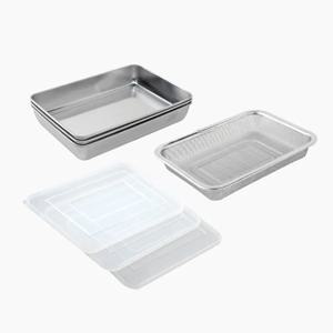 재팬 아네스트 뚜껑+스텐바트4P+사각채망1P 튀김바트 오븐용기