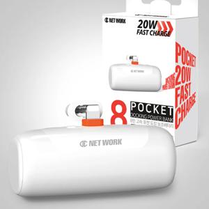 PD 20W 일체형 미니 도킹형 거치형 고속충전 보조배터리 5000mAh 8핀