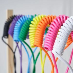 스프링 충전 케이블 코일 타입 고속 아이패드 아이폰 겸용 충전 케이블 8Color