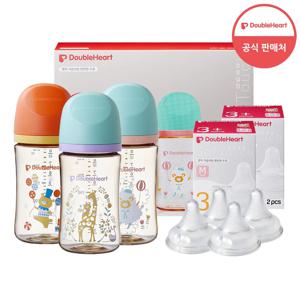 3세대 240ml 디어프렌즈 트리플팩(노꼭지)+젖꼭지4개