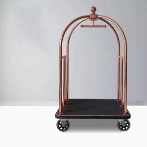 크라운 로즈골드 블랙 호텔 러기지 린넨카트 캐리어 세탁물운반카트 65*107*186
