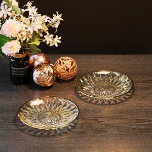 부라노 리얼골드 7인치 크리스탈 접시 2Pcs