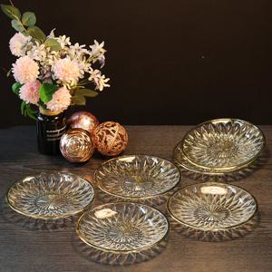 부라노 리얼골드 7인치 크리스탈 접시 6Pcs