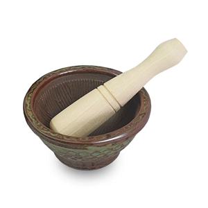 국산 분청 깨갈이 깨절구 마늘절구 미니 도자기절구 (소)