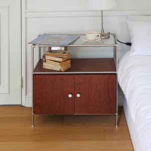 미드센츄리 자작나무 합판 원목 거실 수납장 모듈 빈티지 가구 W630 월넛