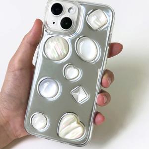 미러 메탈 엠보싱 진주 감성 아이폰케이스