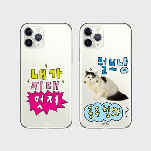병맛 시리즈 고양이 공주 지대 멋져 투명 아이폰케이스