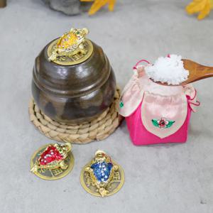금전운 황금엽전 두꺼비 현관 소금항아리 세트 소금단지 양념통 재물부적 액운부적 풍수소품
