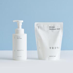 부드러운 버블, 핸드워시 용기 500ml 1개 + 리필 400mlx2개 (파우더/청포도향)