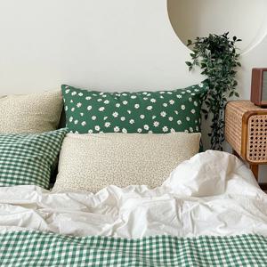 잔꽃 그린엣지 베개커버 5070 4060 순면 미드센츄리모던 믹스매치