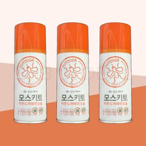 모스키토 아웃도어 에어로솔 100ml 3개(모기/진드기 기피제)
