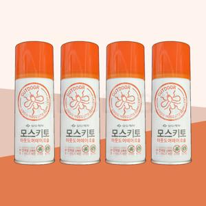 모스키토 아웃도어 에어로솔 100ml 4개(모기/진드기 기피제)