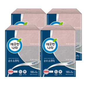 순수소프티 미용티슈 180매 6개입x4팩 각티슈