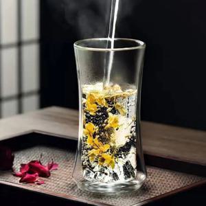 마운틴뷰 라인 이중 유리컵(350ml) 내열유리 주스컵