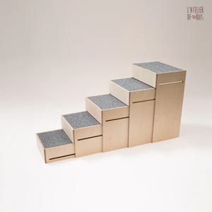 걍계단6 깊이조절 원목 반려동물 계단 강아지 고양이 2단 3단 4단 5단 펫스텝
