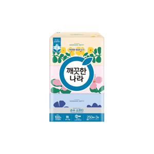 순수소프티 250매 3입 미용티슈 각티슈