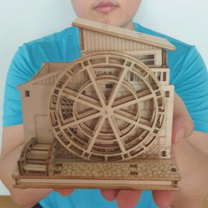 우드입체퍼즐 물레방아 오르골 나무 3D우드퍼즐
