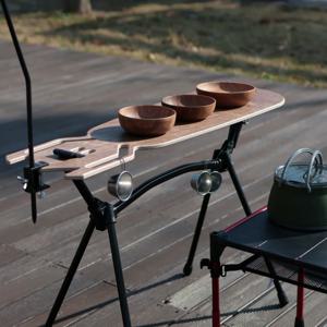 캠핑 우드 쉘프 행어 및 보드 테이블