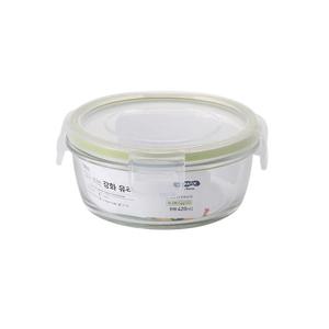 코멕스 알고쓰는 강화유리 밀폐용기 유리 반찬통 (원1호/420ml)