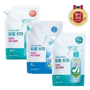 온더바디 발을씻자 풋샴푸 리필 500ml x 3개(레몬/자몽/쿨링 택1)