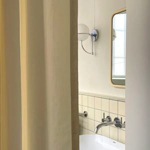 cotton texture shower curtain / lemon  샤워커튼