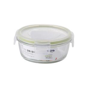 코멕스 알고쓰는 강화유리 밀폐용기 유리 반찬통 (원2호/670ml)