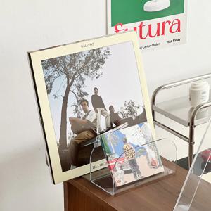 심플 라운드 LP 북선반 책꽂이 북스탠드 2단 책진열대 매거진랙 2colors