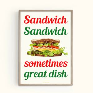 2+1 미드센츄리 모던 홈카페 감성 인테리어 액자 포스터 귀여운그림 - Sandwich