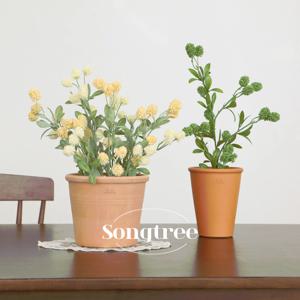 미니 폼폼 국화 가지조화 3color