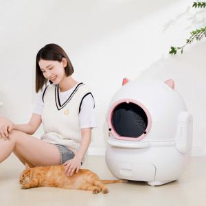 [해외] 특대형 고양이자동화장실 탈취 배변 자동처리기 변기 원터치
