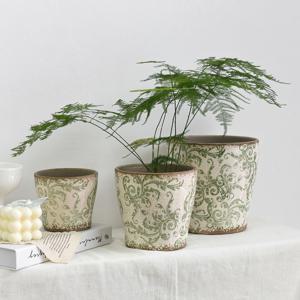 앤틱 레토리코 베이직 그린 화분 도자기 인테리어 화분 3sizes
