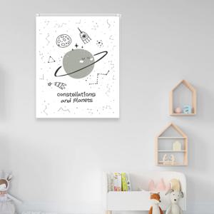 맞춤제작 - 행성과우주선 실사블라인드 암막 방염