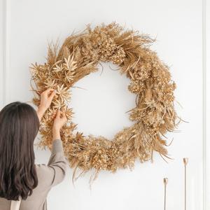 [5% 쿠폰!] 샴페인 골드 글리터 스프레이 인테리어 부쉬 크리스마스 조화 5type