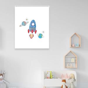 맞춤제작 - 로켓행성 실사블라인드 암막 방염